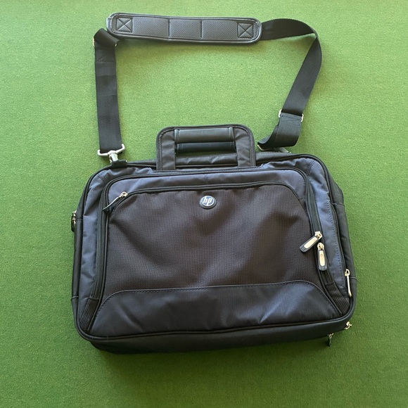 HP Essential Crossbody Bag Carrying Laptop Case Black Shoulder Strap - Picture 1 of 6